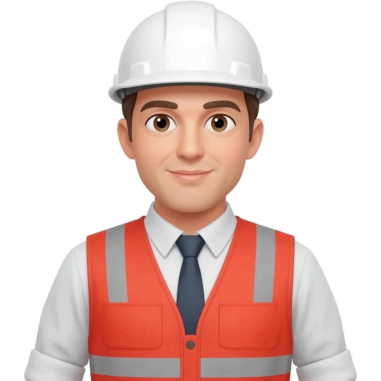 Ingeniero con casco blanco con chaleco rojo emoji