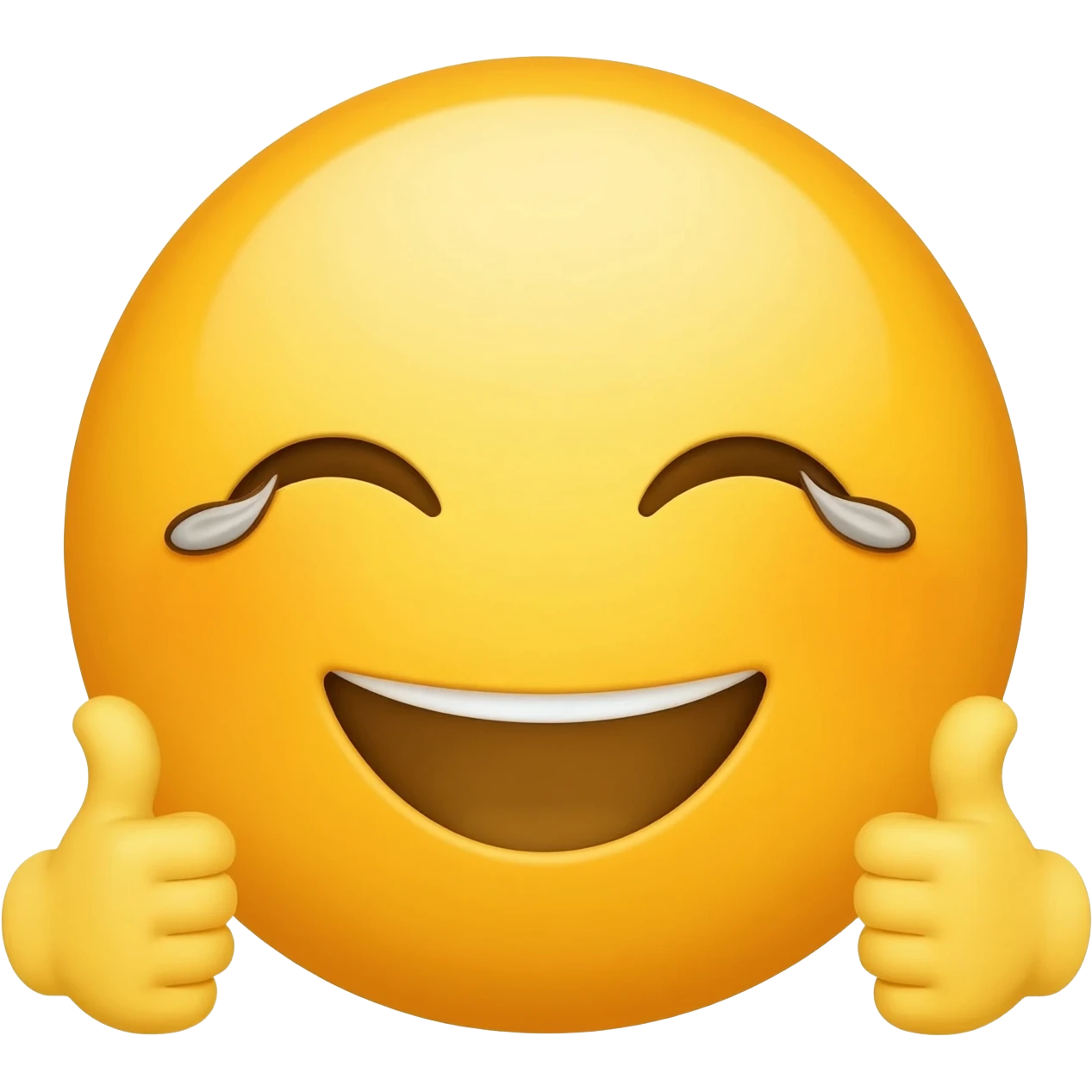 Smiley face with under eye bags and thumbs up emoji