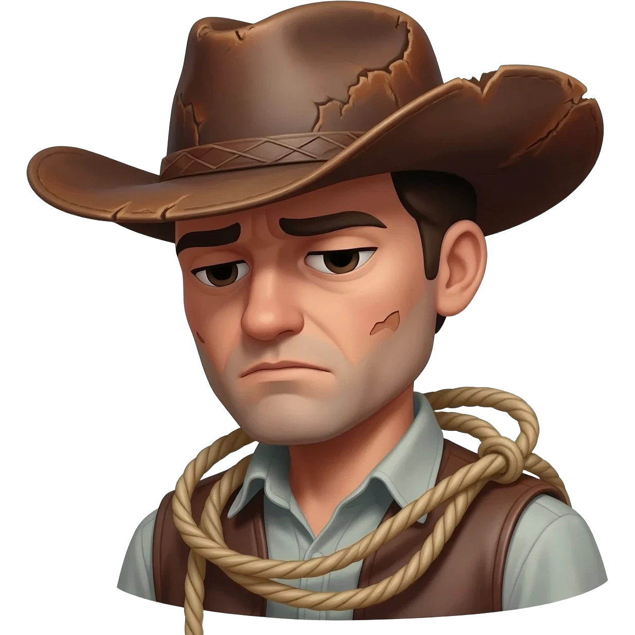 sad cowboy emoji