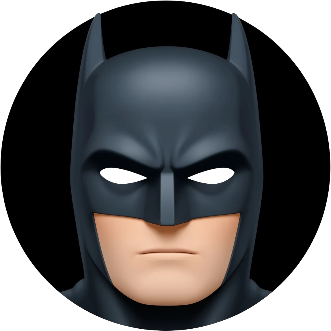 Batman, apple genmoji style, round face emoji