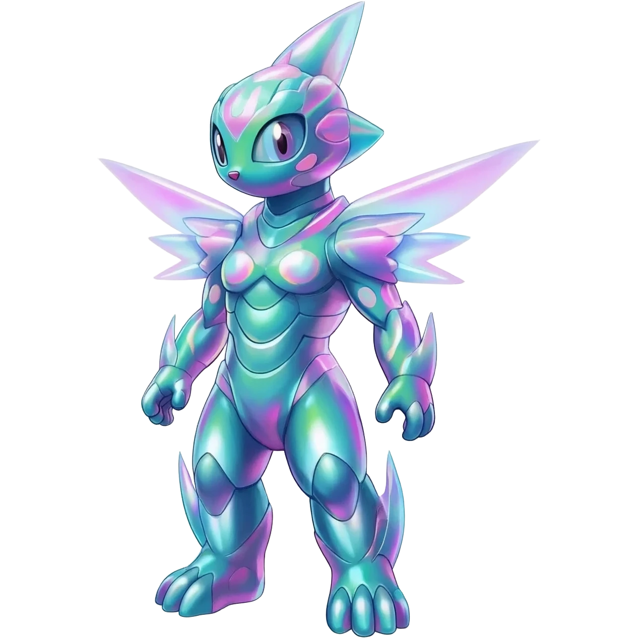 Shiny Colorful Meloetta-Latias-Koraidon-Peppercat-Wargreymon-Protogen-Fakémon-fusion-hybrid-creature emoji