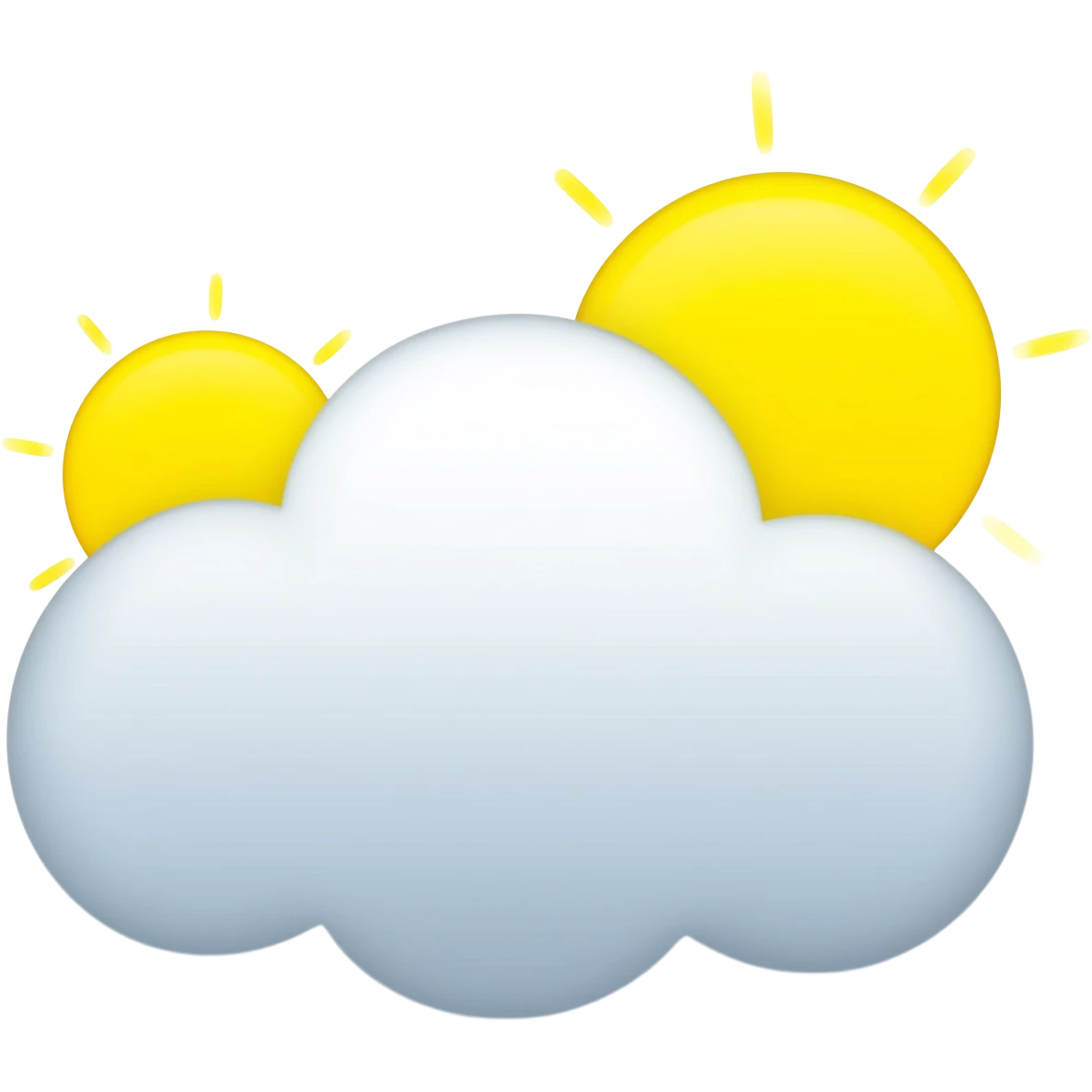 I need weather emojis that is a ☁️ a cloud with ☀️ ☀️ a more emoji cloudy mood emoji and small weather images and all of them should be white in colour emoji