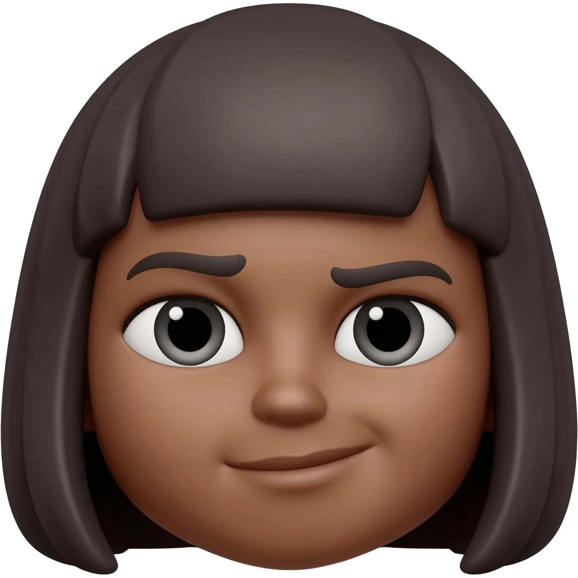 Brune aux cheveux coupe carré Memoji IOS  qui prend son temps emoji