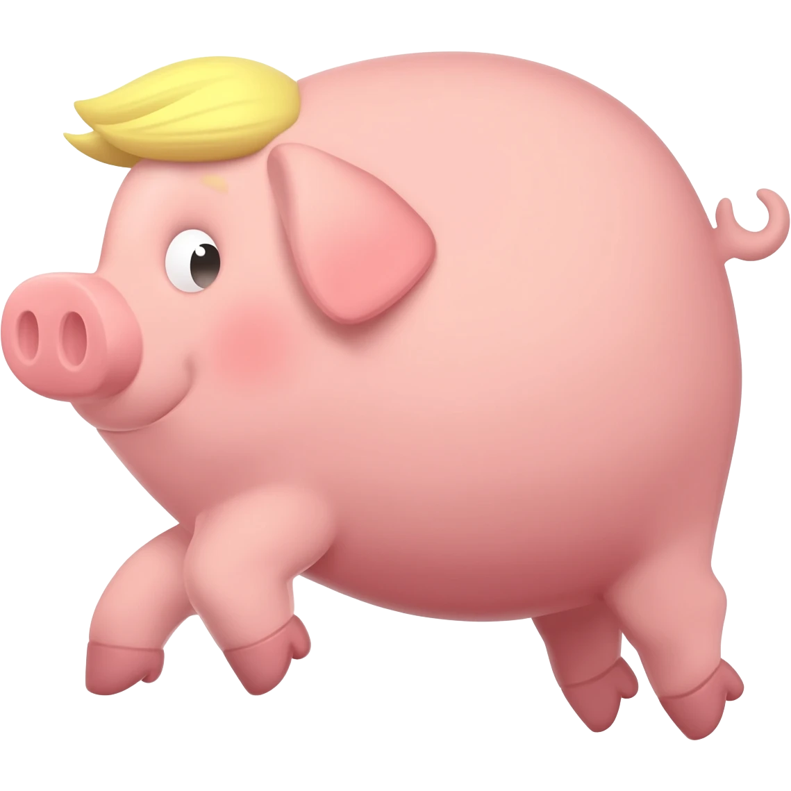 Flying pig  with blonde hair emoji