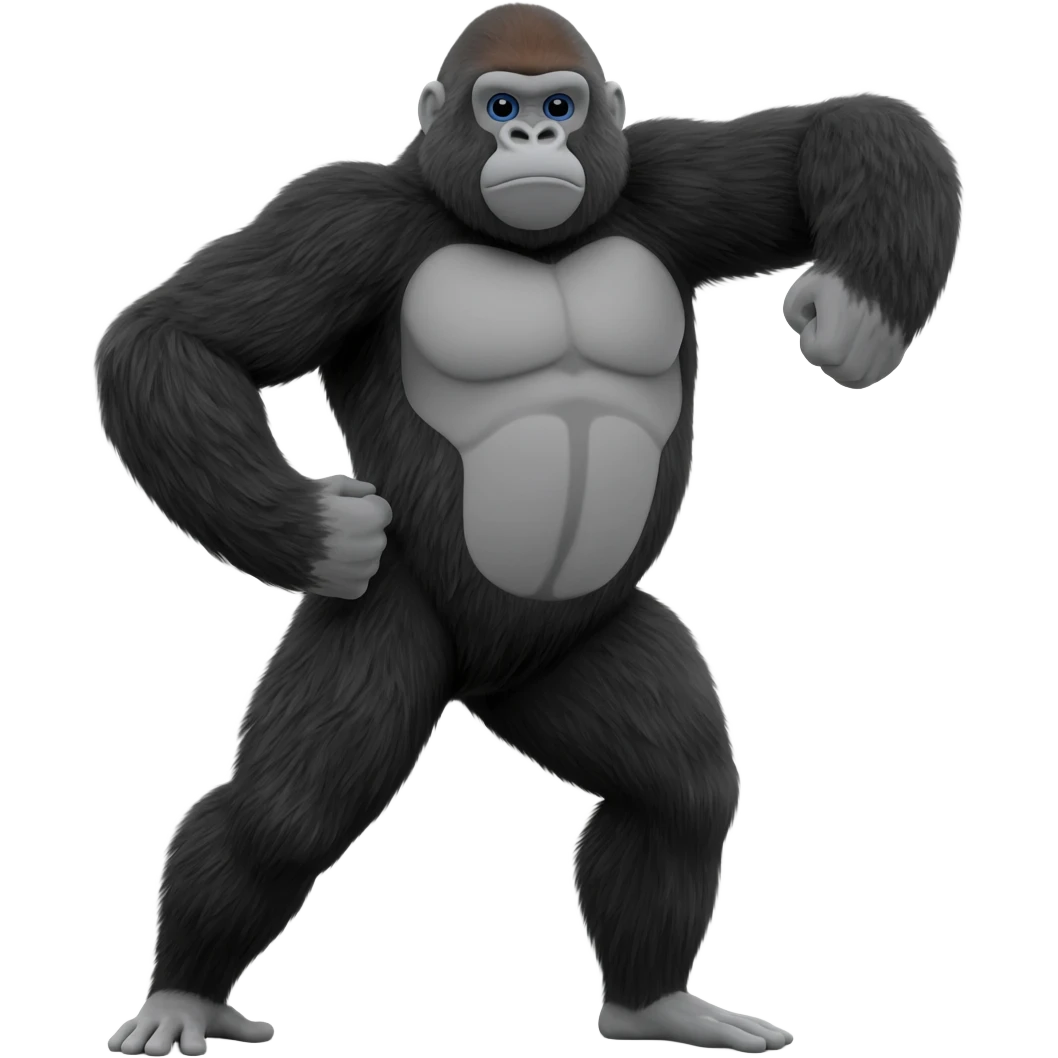 gorila  haciendo ejercicio emoji