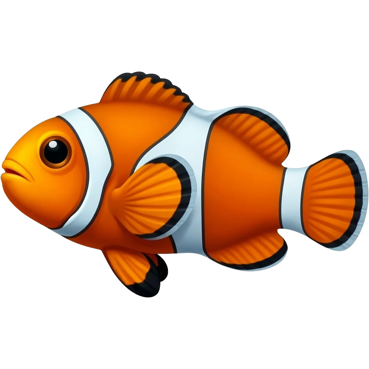 Make an emoji of a percula clownfish. The fish direction should be left. The picture should now have background emoji