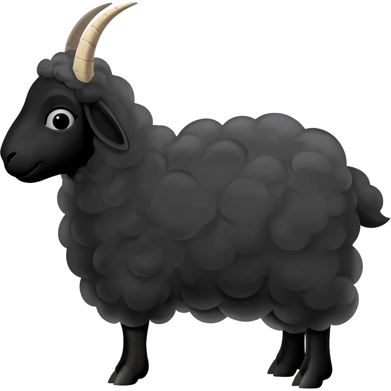 Black sheep with horns emoji