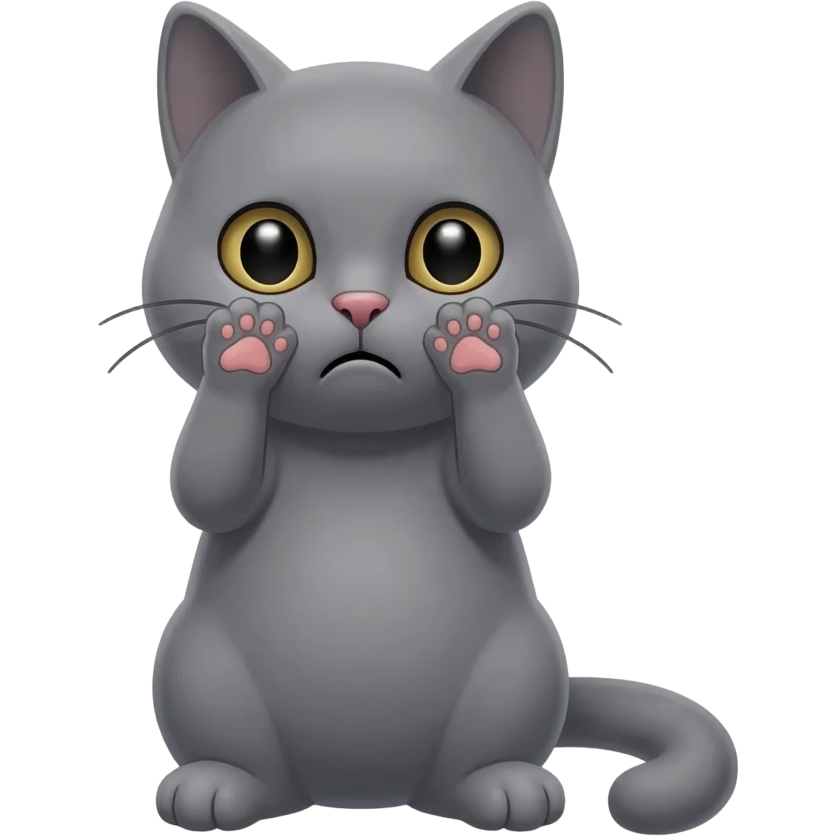 scared cat with feet on face emoji