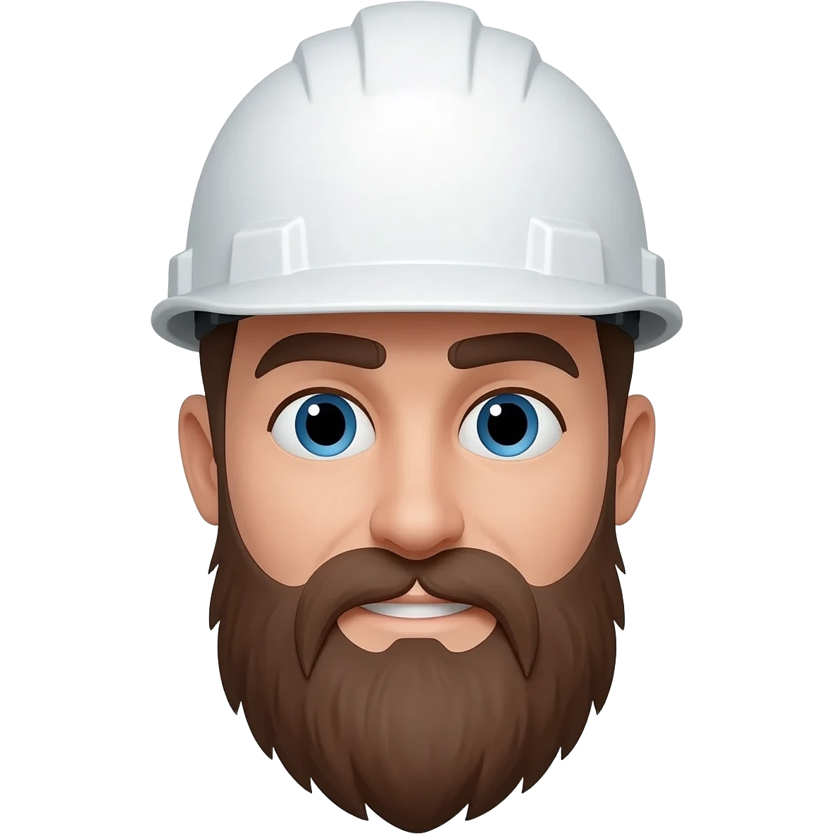 Casco de ingeniero blanco con barba emoji