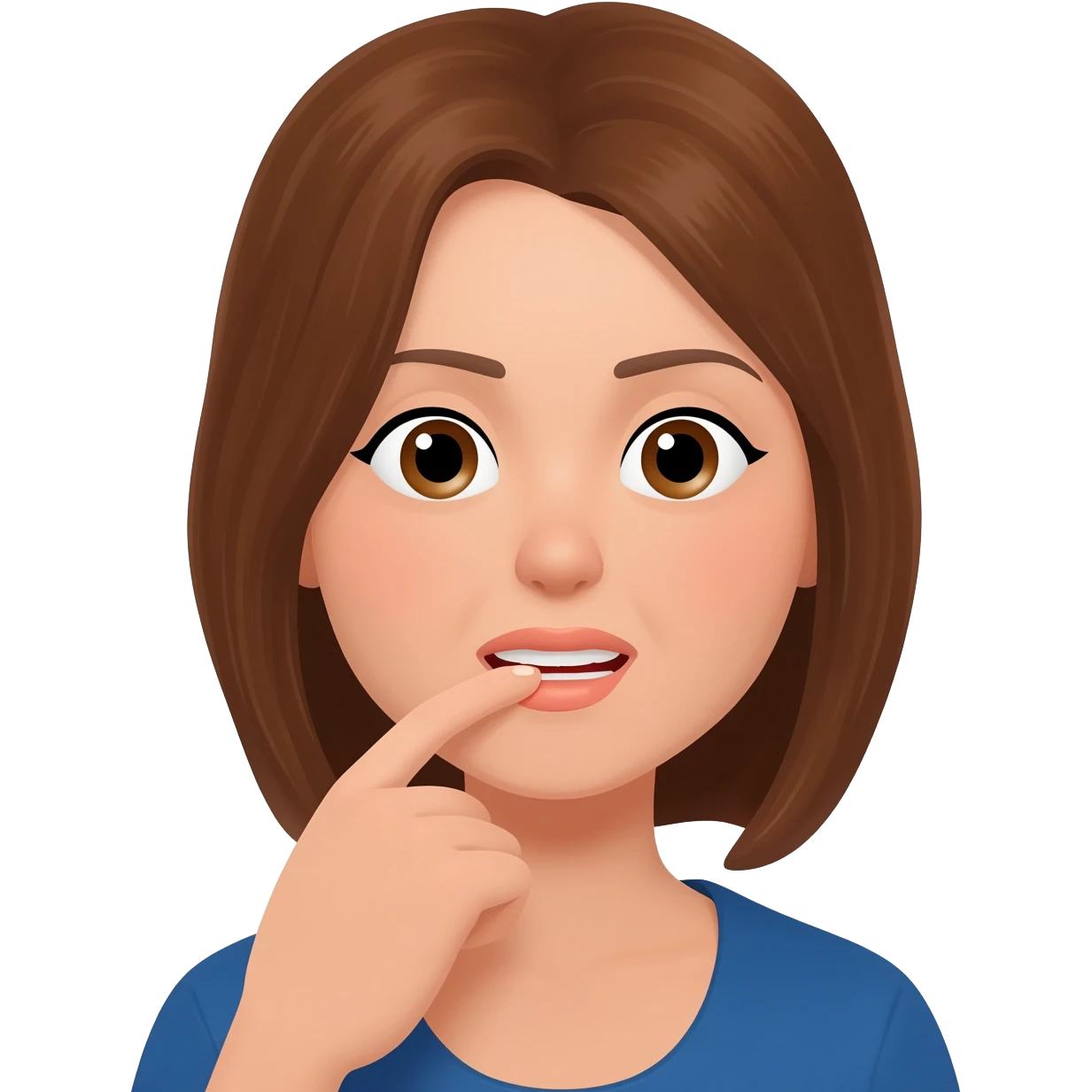 A woman biting her finger emoji
