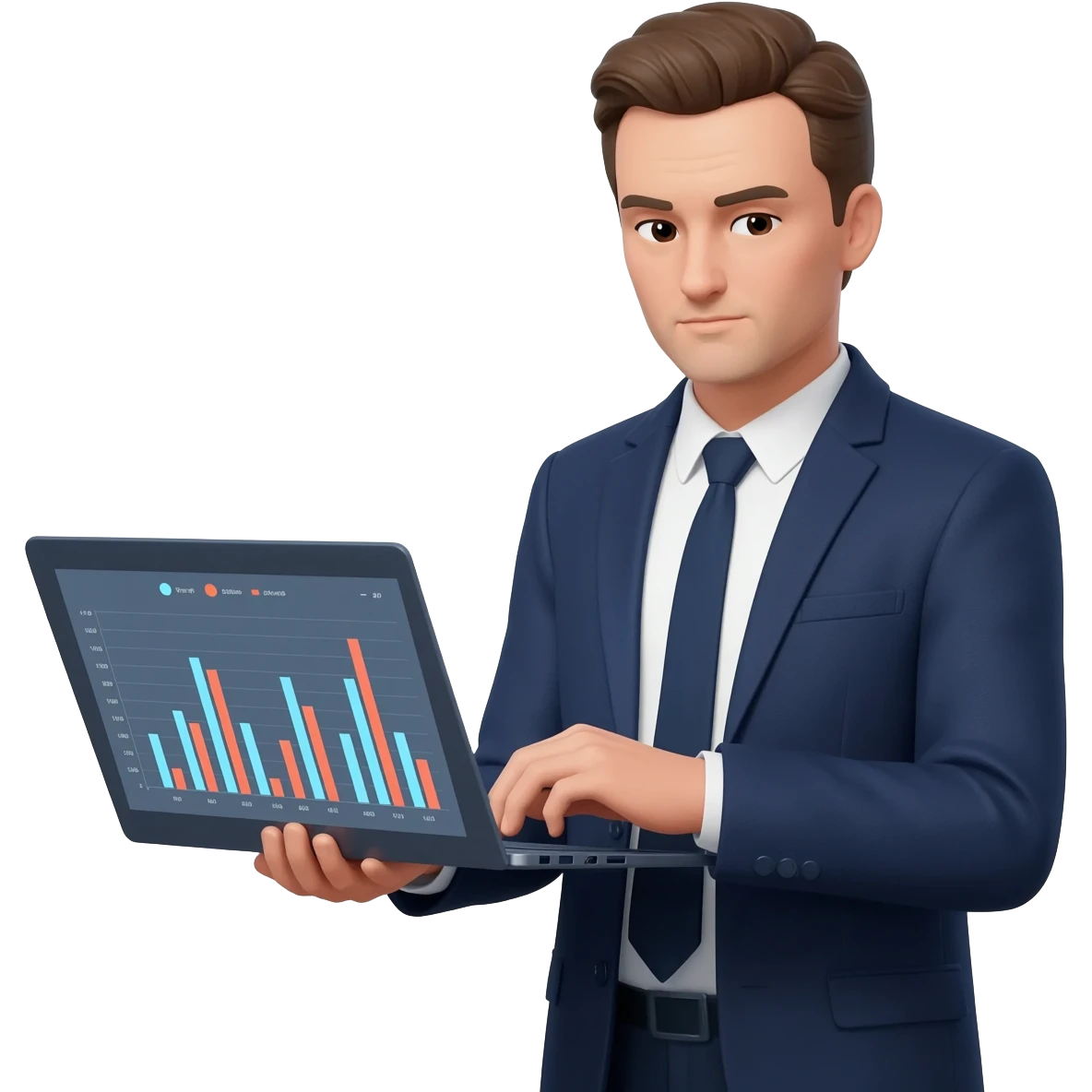 Business analytics man holding a laptop emoji emoji