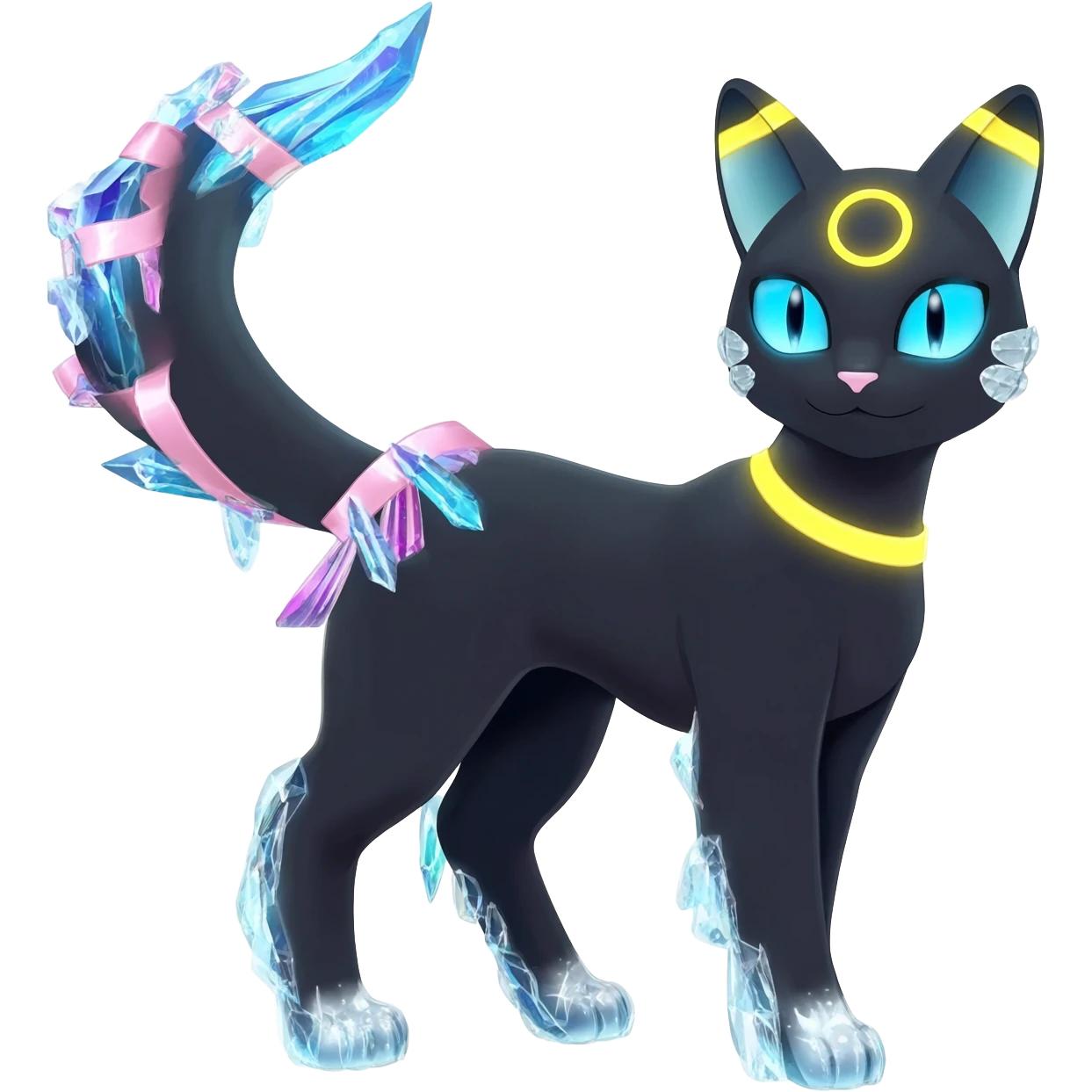 Umbreon-Glaceon-Sylveon-hybrid-animal-Fakémon-Pokémon-fusion emoji