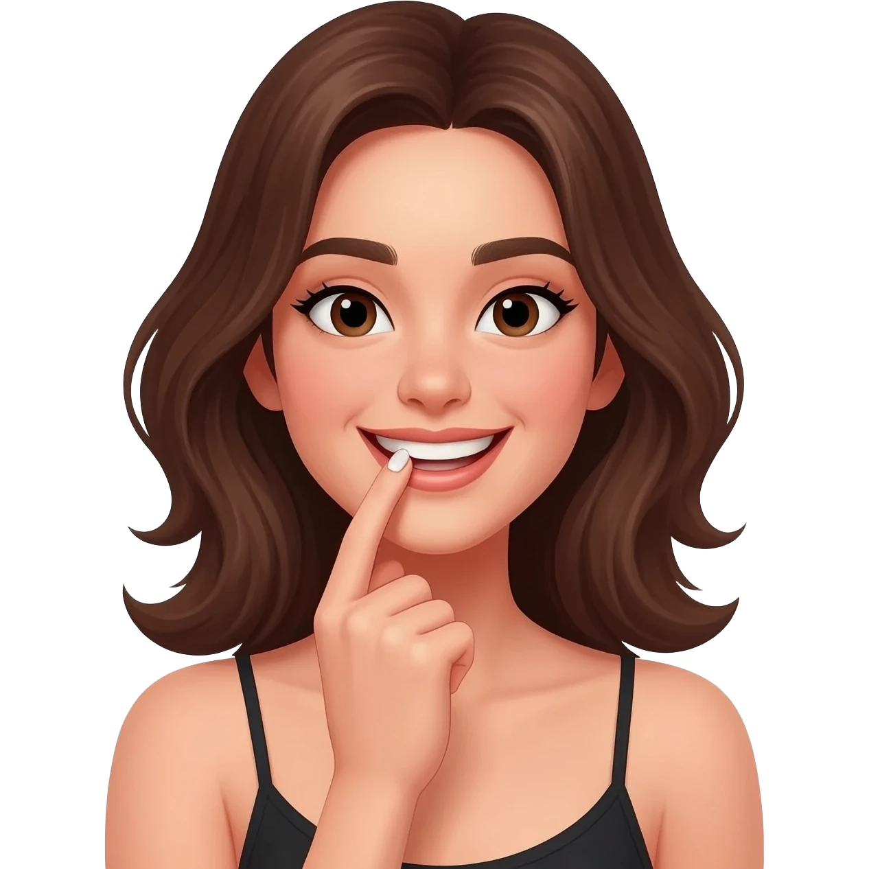 girl biting her index fingernail as if she’s flirting emoji