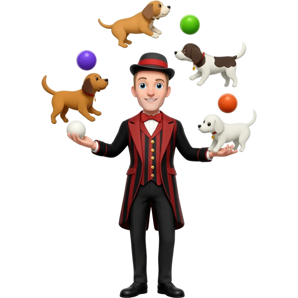 juggler juggling dogs instead of balls emoji