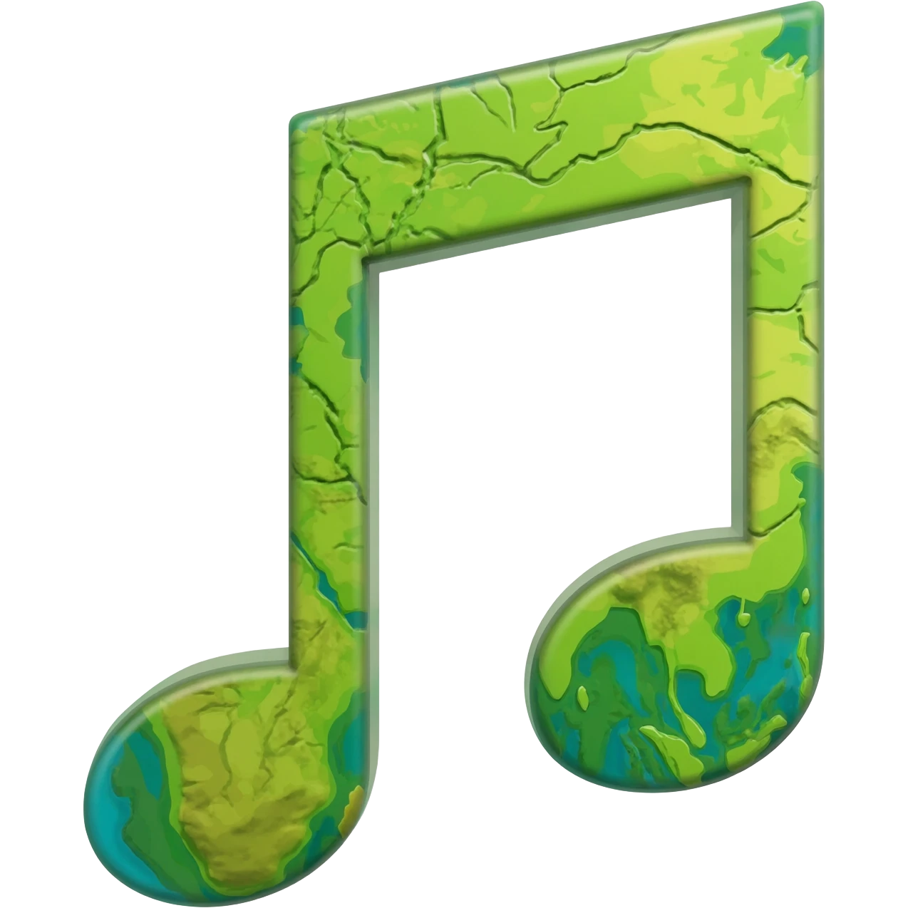 a map in the shape of musical notes emoji