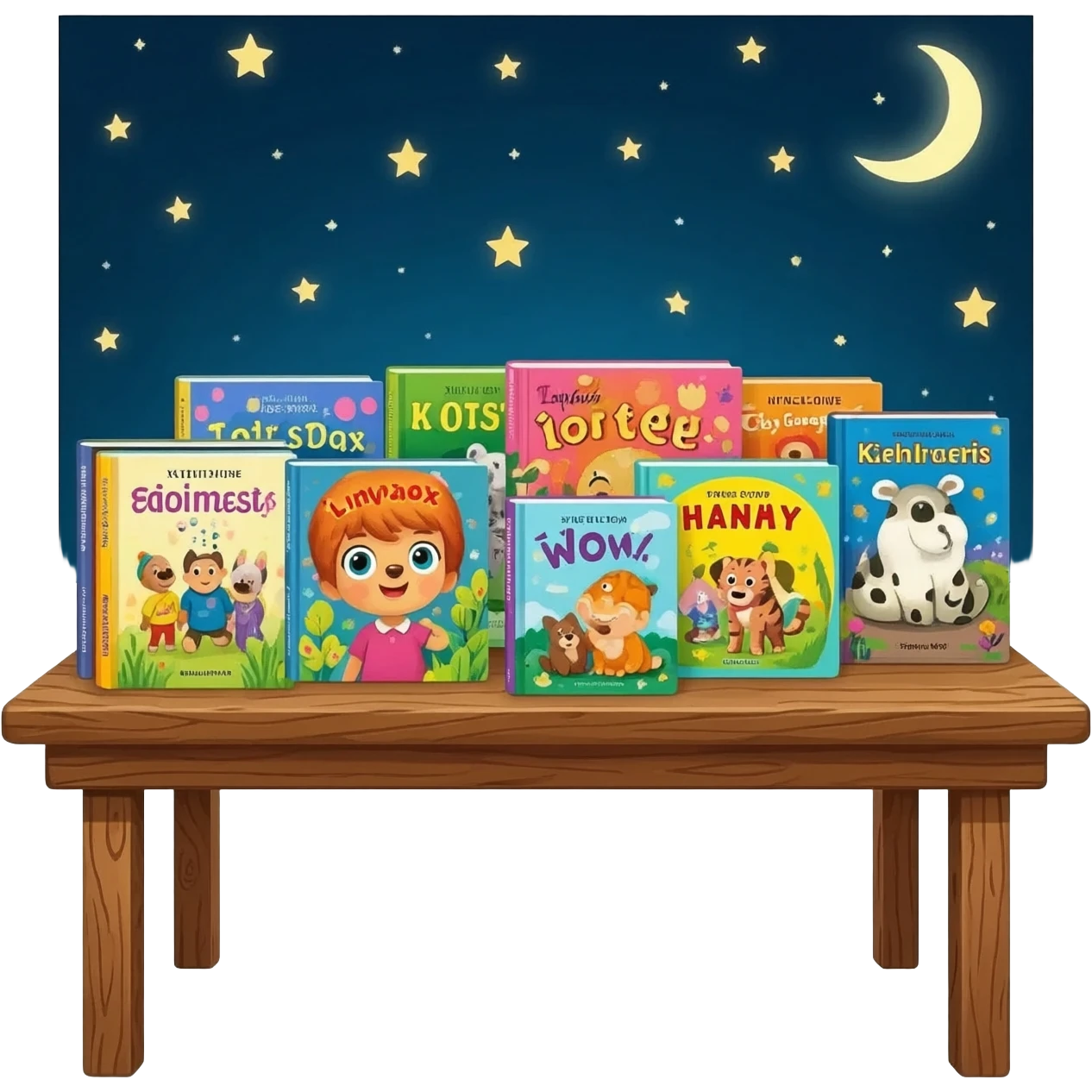 books storytime, night stars bäckground emoji