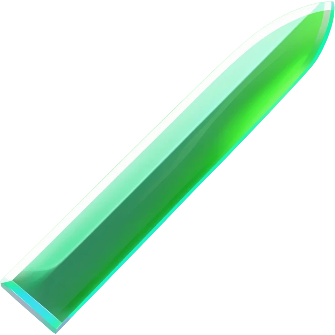 A holographic green katana that is glowing emoji