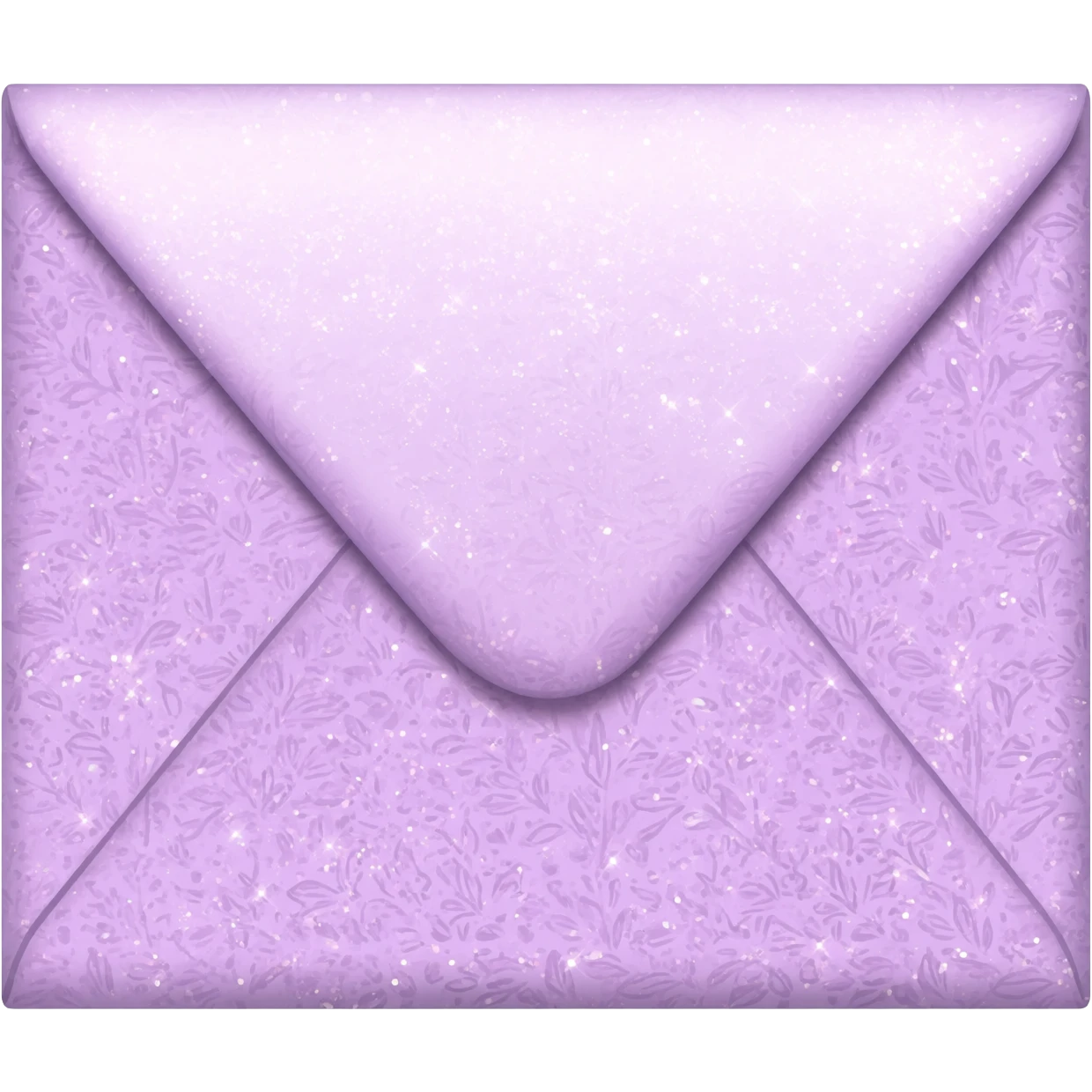 a closed pastel lavender floral shiny sparkly glittery aesthetic romantic vintage envelope  emoji