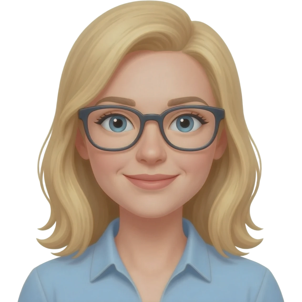 même femme blonde avec des lunettes emoji