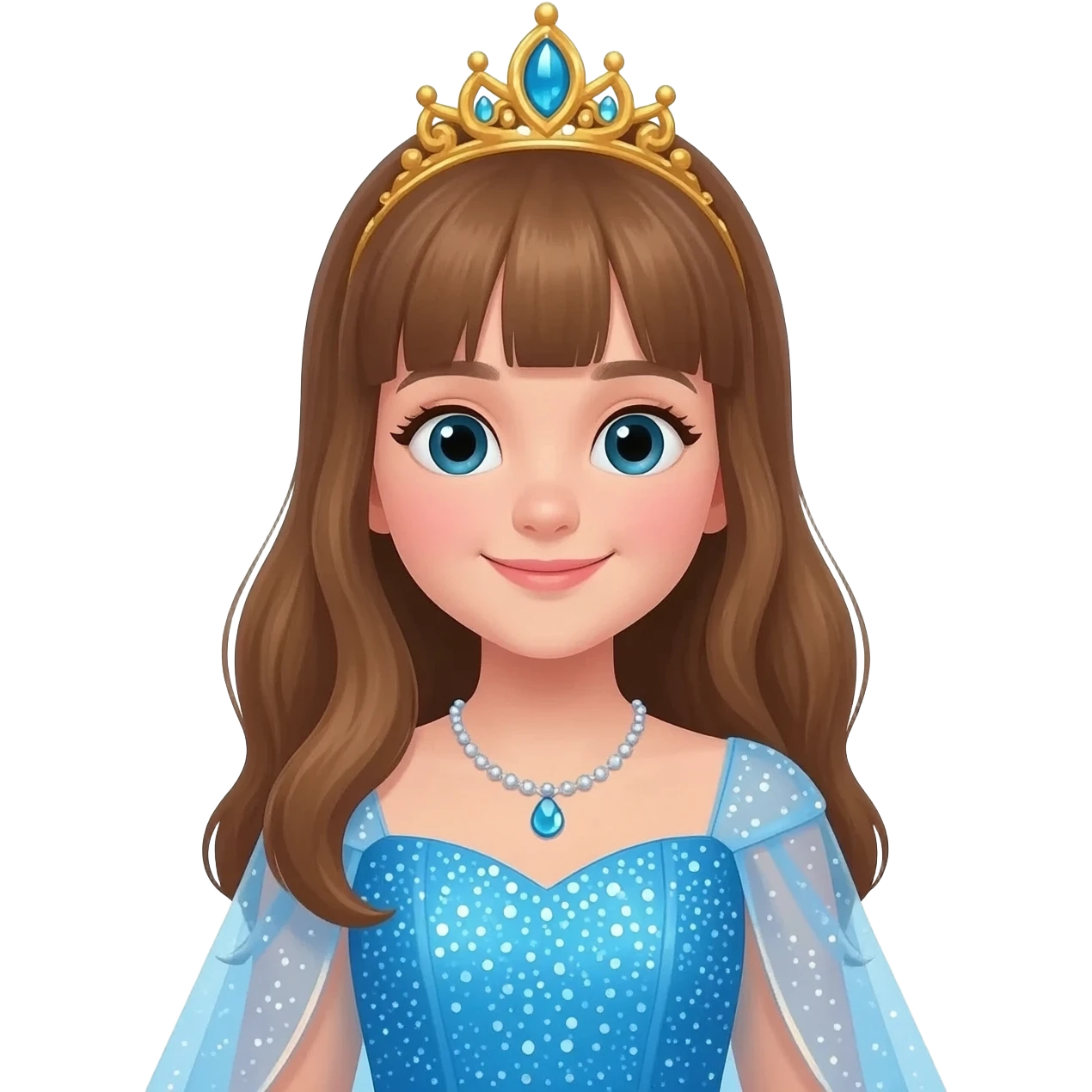 Trato de princesa chica con fleco emoji