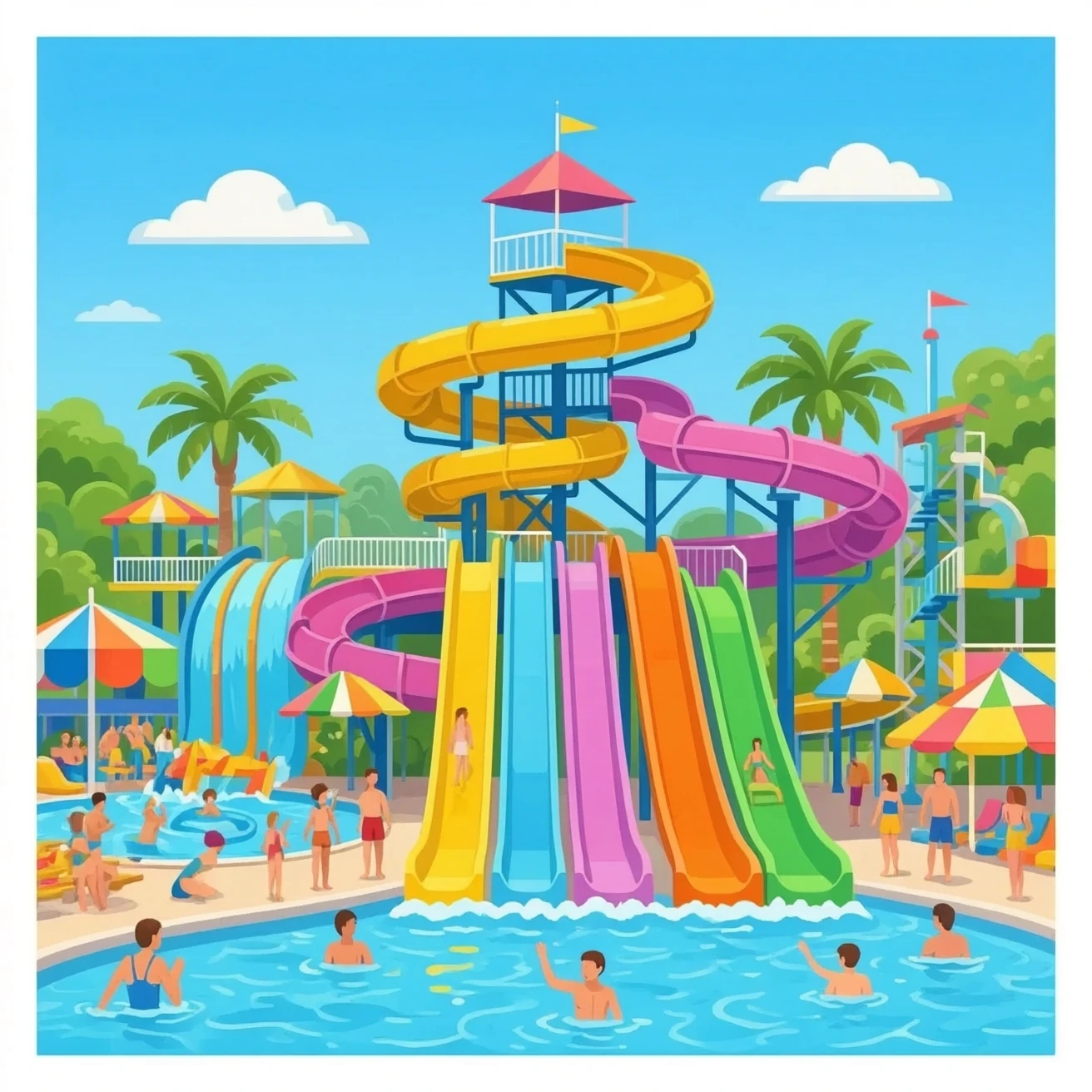 Water slide at the water park emoji
