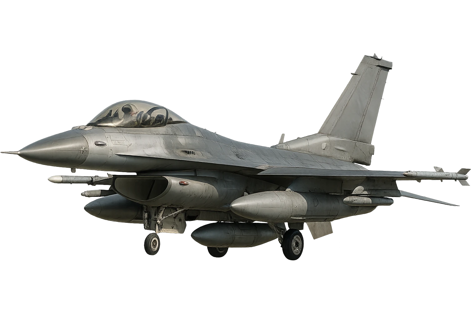 realistic F-16 jet fighter, detailed, metallic, modern, flying, no background emoji
