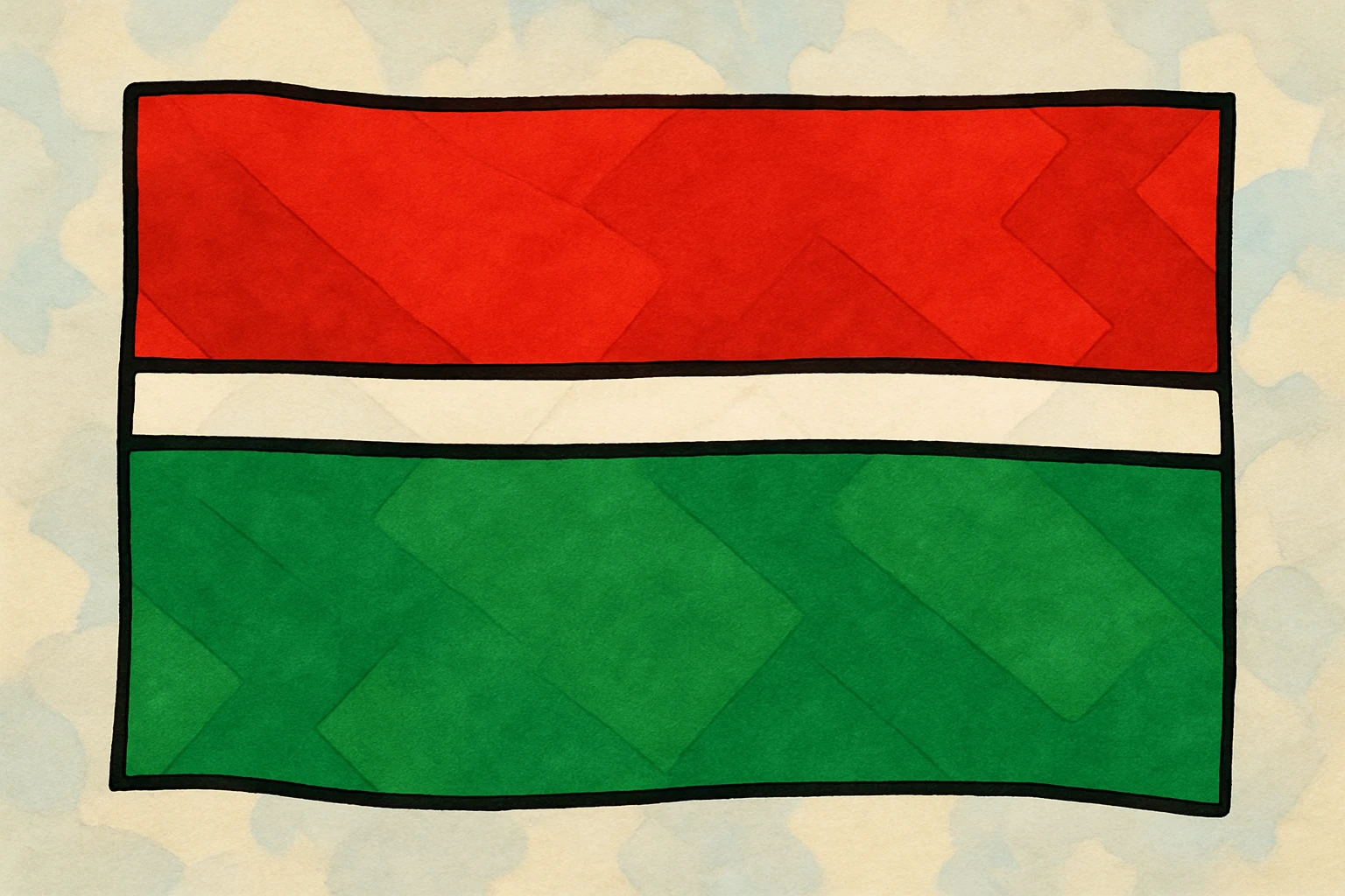Tatarstan flag, watercolor painting emoji
