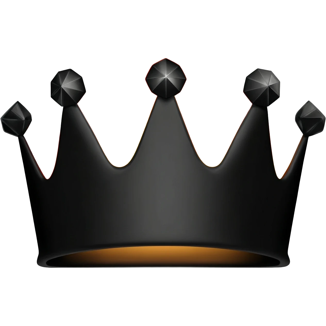 generate an improved black crown with black diamonds burning in a black flame emoji