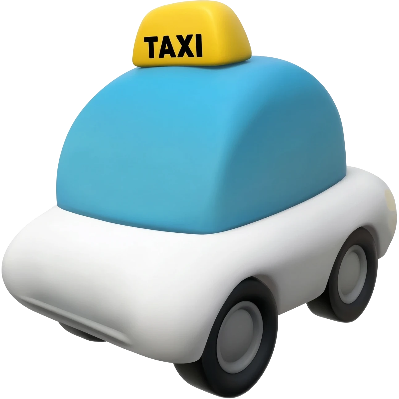 white taxi with a blue roof emoji