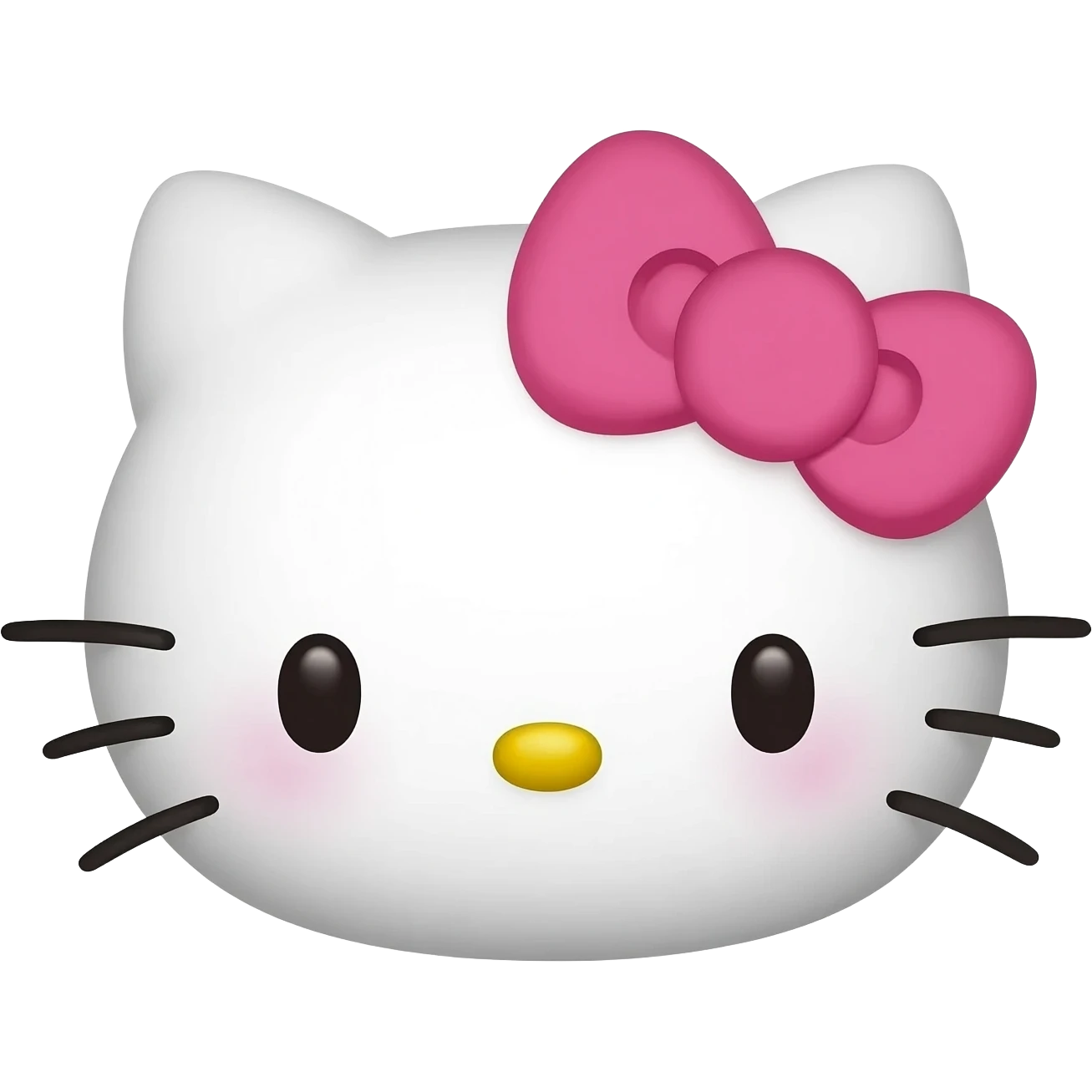 Hello kitty face, pink bow emoji