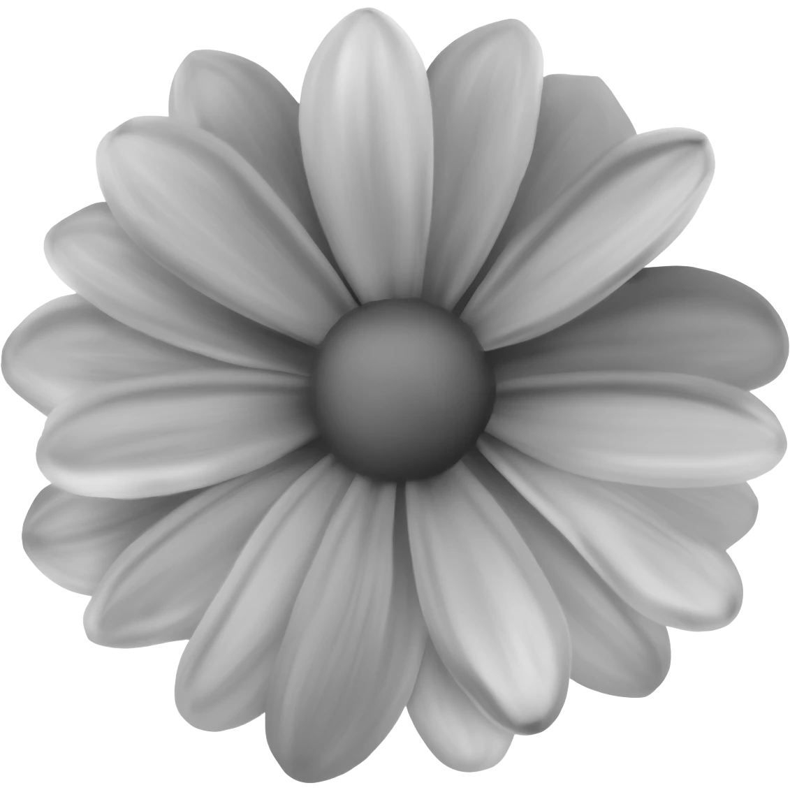 Realistic grey flower emoji