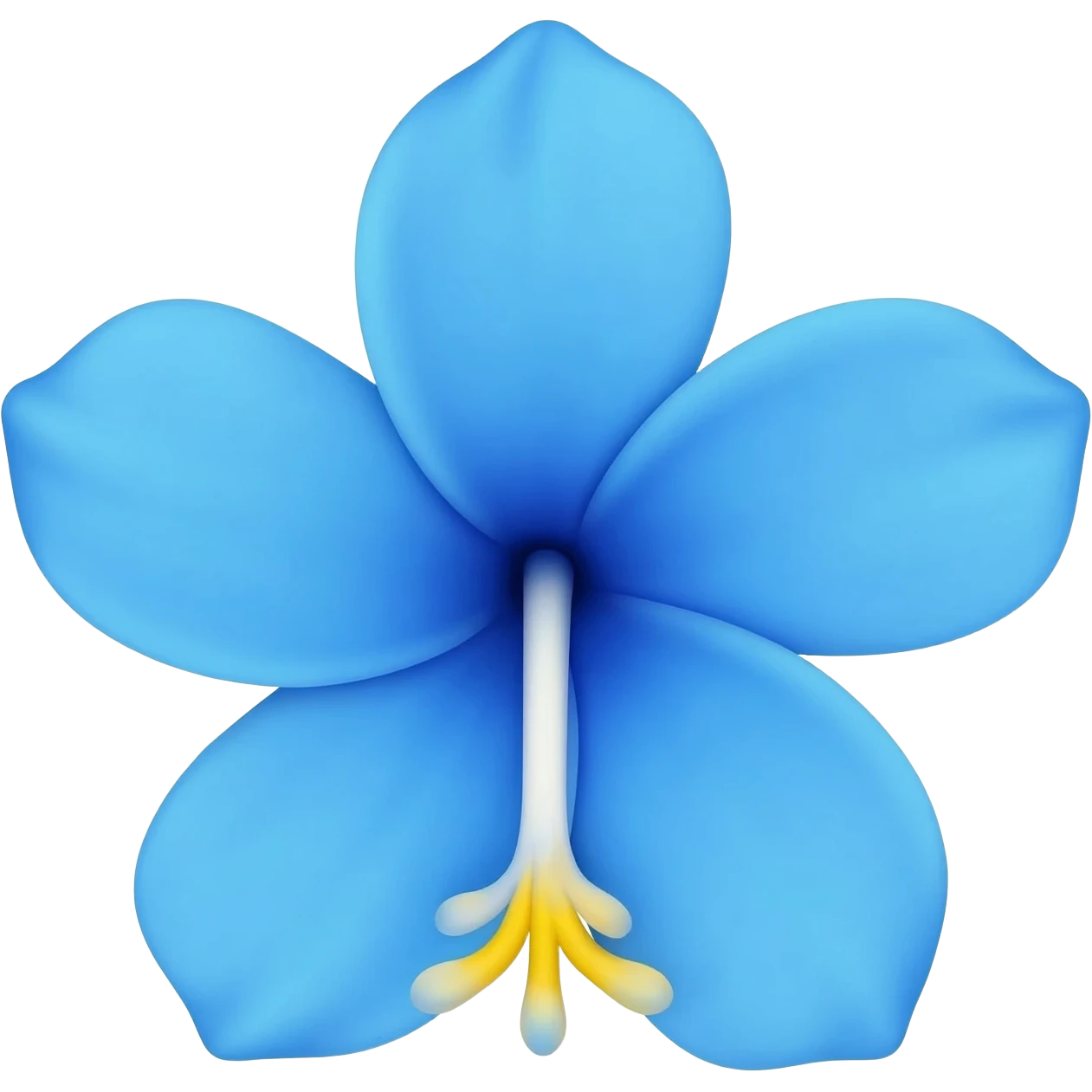 Blue pumeria flower emoji