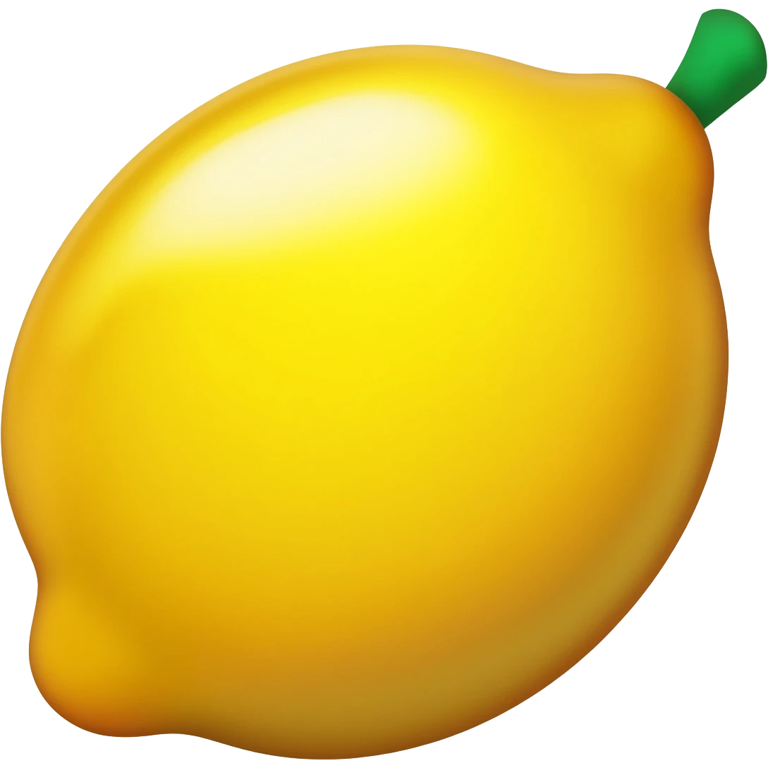 slot machine lemon symbol with a green stem on the top, refreshing looking and delicious emoji