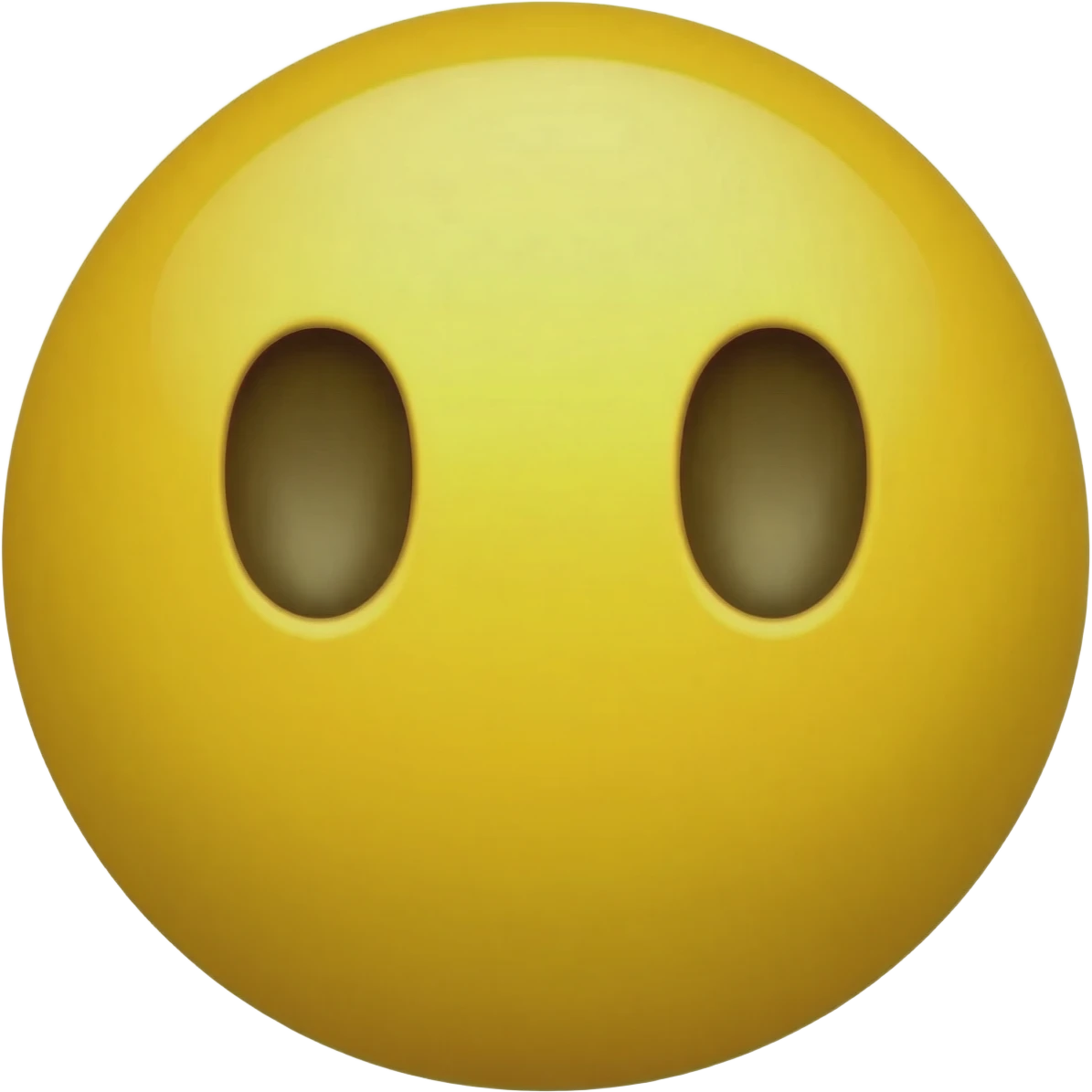 Yellow circle with no eyebrows and nose and the face feeling is neutral emoji