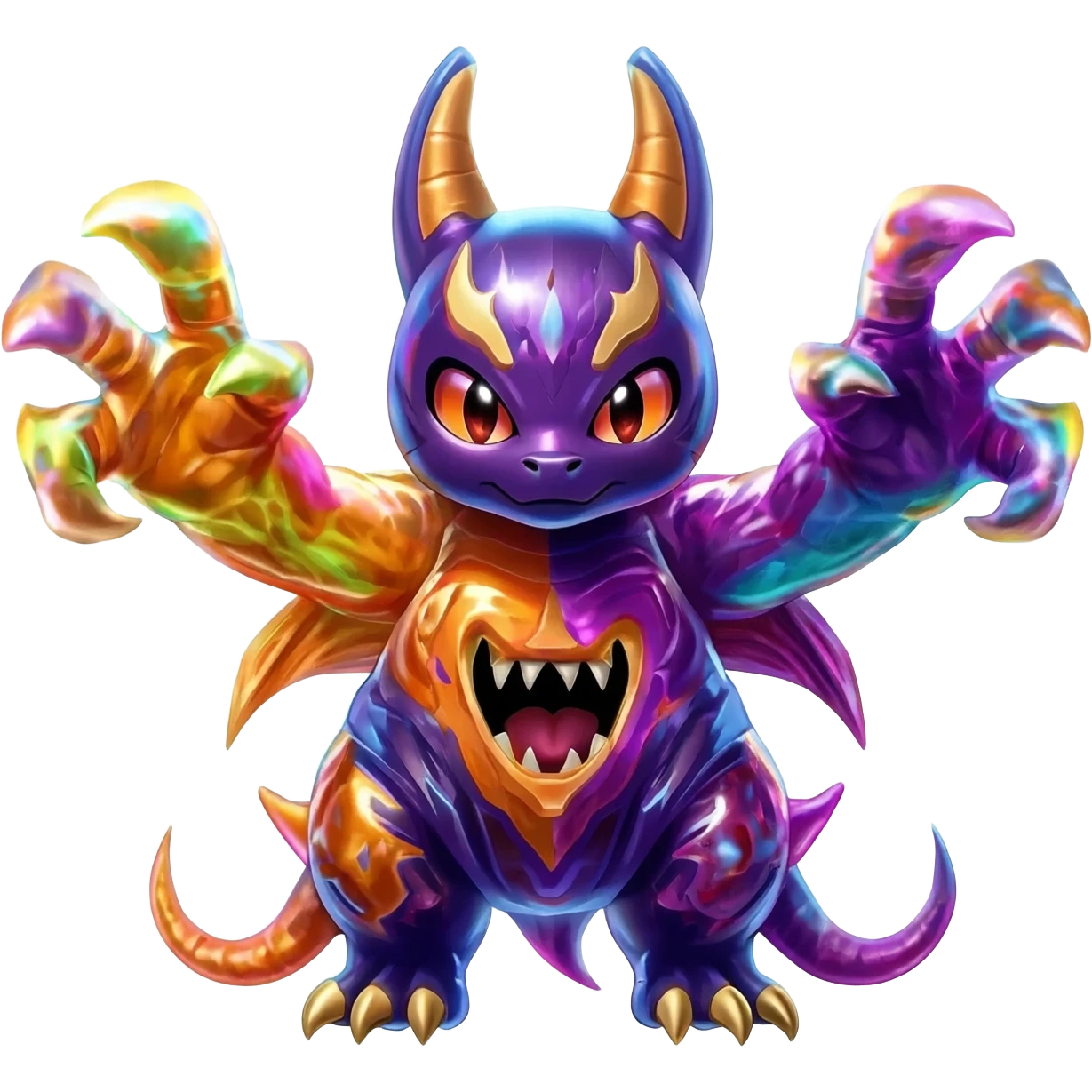 Colorful Shiny Cool Badass Spicy Evil Spooky Meloetta-Litten-Guilmon-Darkrai-Pokémon-Fakémon-fusion-hybrid-creature emoji