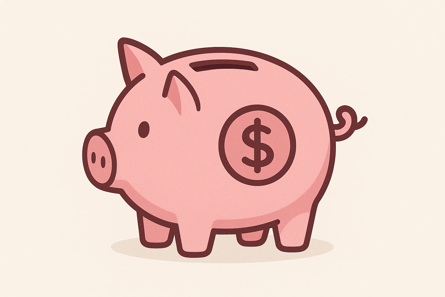 a piggy bank, pink, coin slot on top, savings symbol emoji