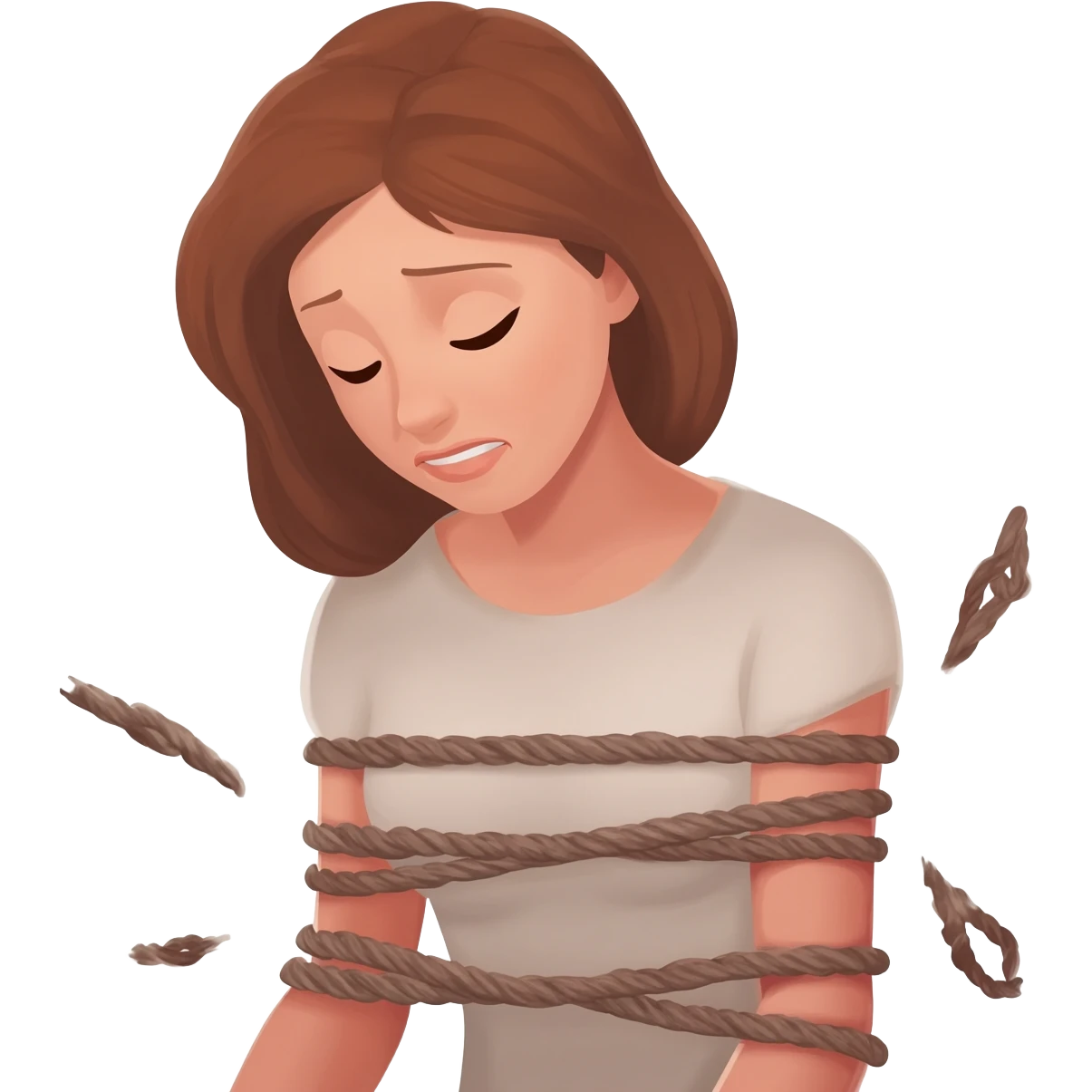 Strangling self emoji woman emoji