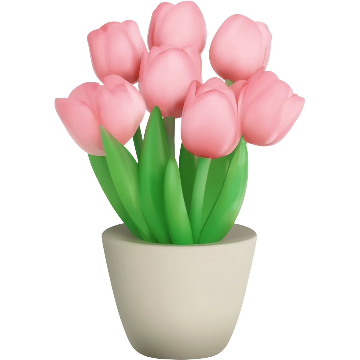 Baby pink tulips in a base emoji