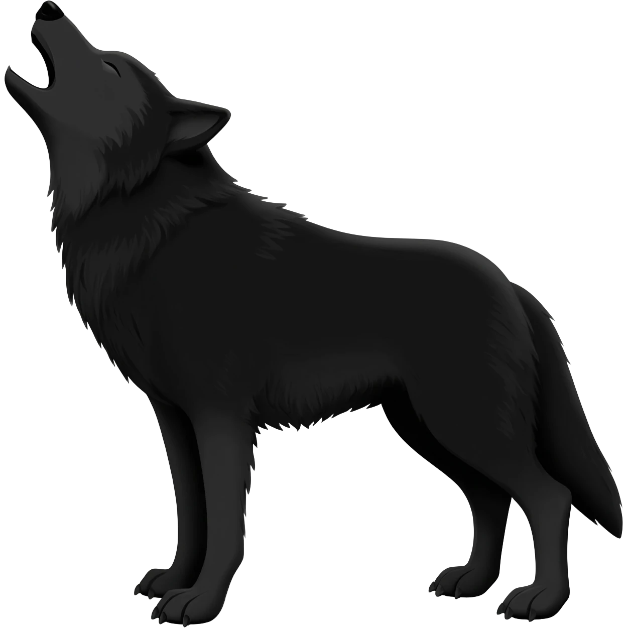 black wolf howling emoji