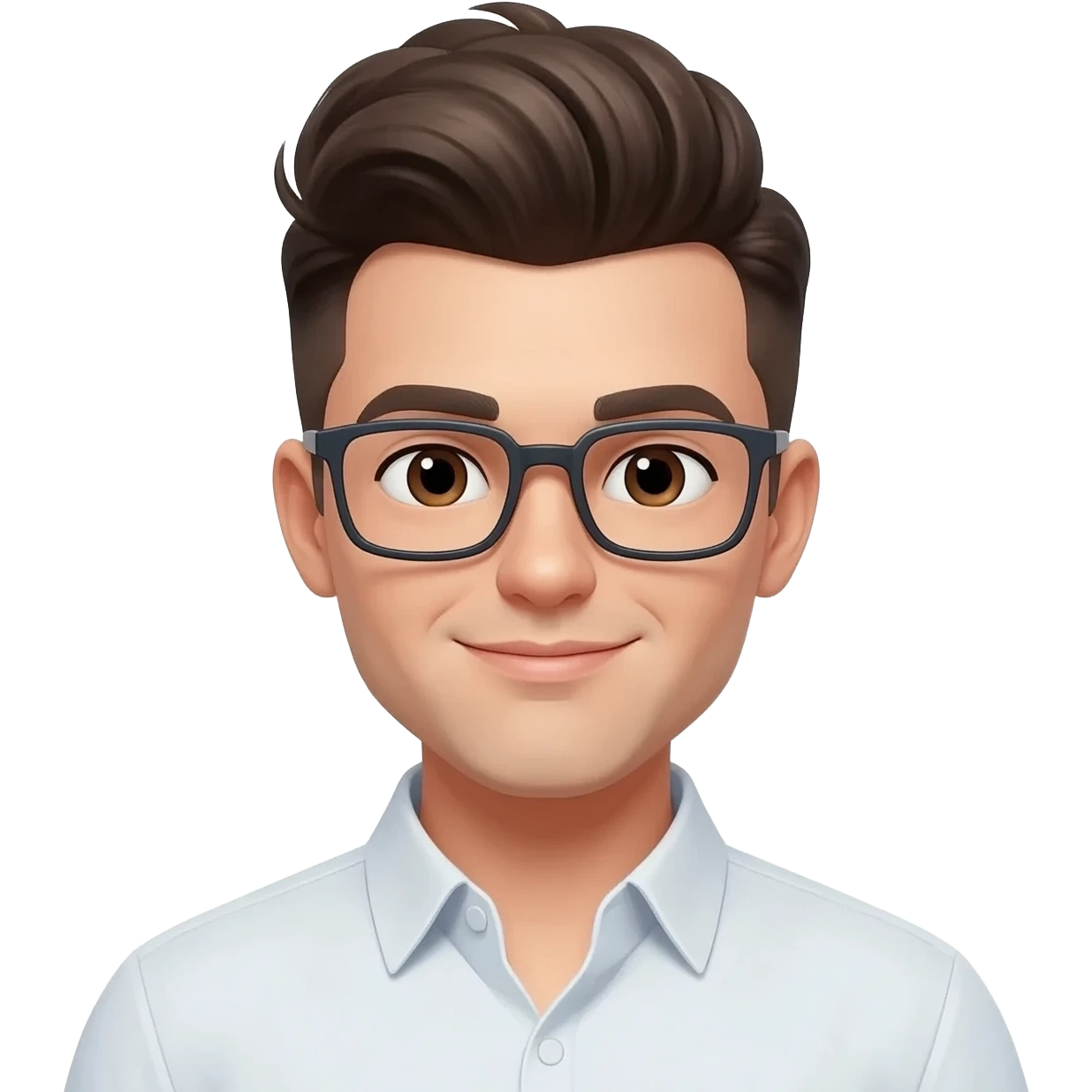 a quiff haircut and glasses emoji