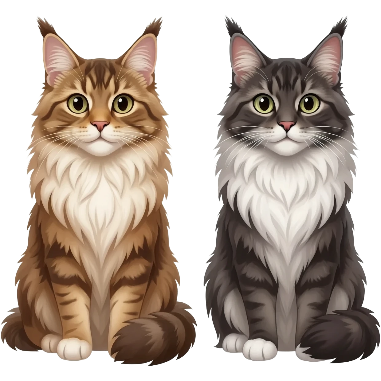 2 Maincoon cats emoji