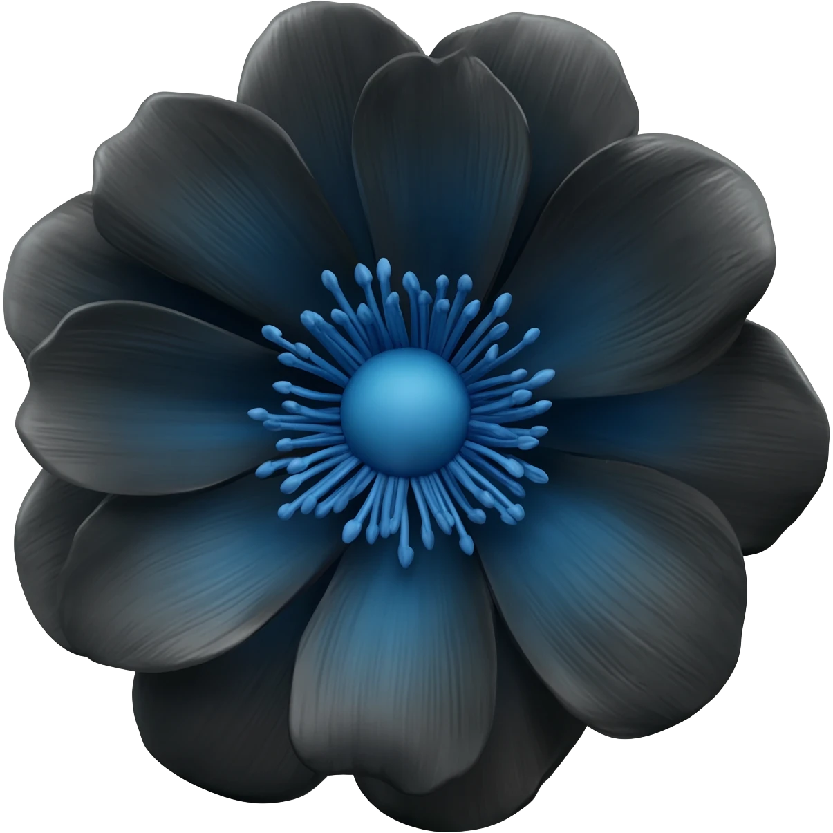 Black and blue flower real emoji