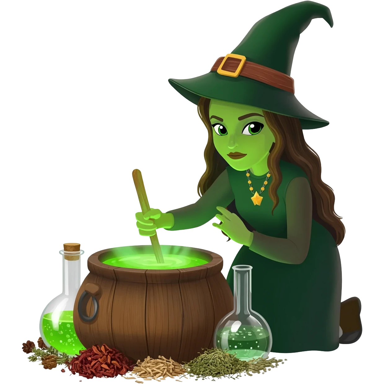 green witch cooking potion emoji
