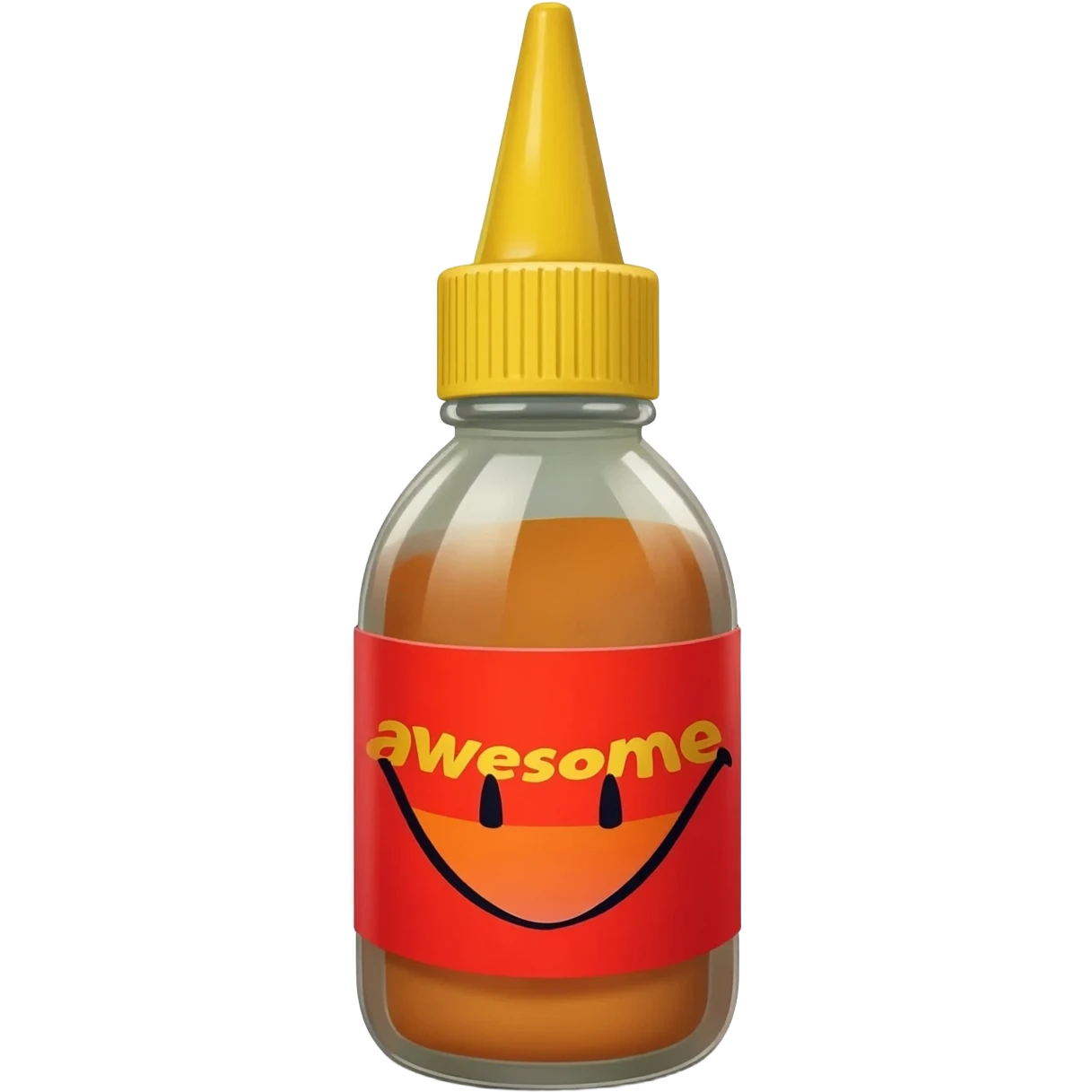 sauce bottle that says awesome on the label with a smiley face emoji