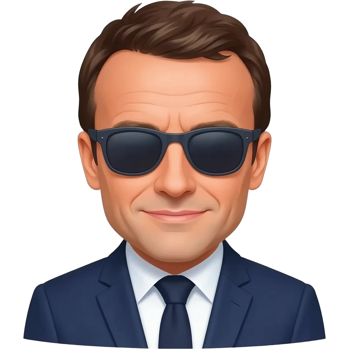 Crée une emoji de Macron avec ses lunettes de soleil emoji