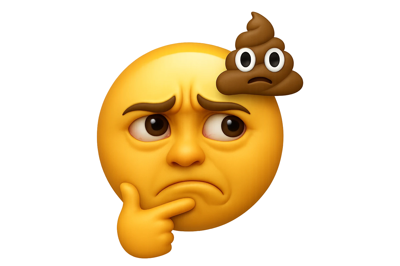 emoji stile iphone che riguarda l'argomento "stipsi/andrò al bagno oggi?", iperrealistico 4k emoji