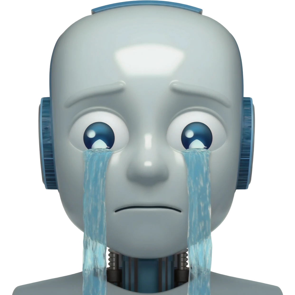 robot crying with streams of water coming out of his eyes emoji