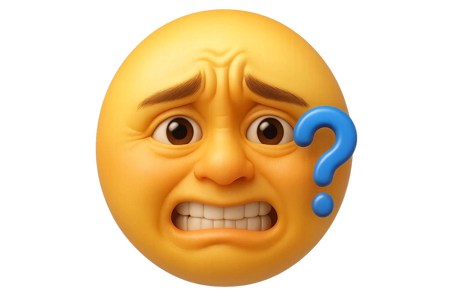 emoji stile iphone che riguarda l'argomento "stipsi/andrò al bagno oggi?", iperrealistico 4k emoji