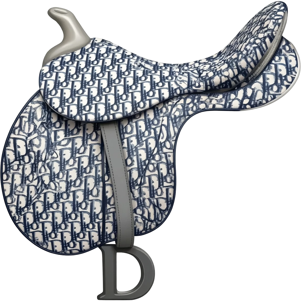 white dior printed saddle bag emoji