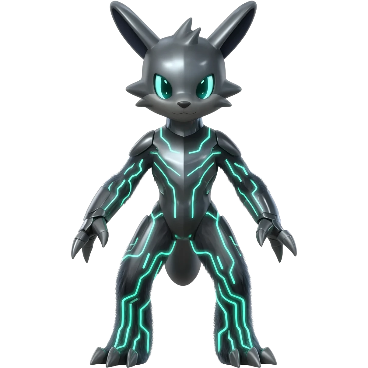 Modern Cyber Lombax-Fakémon-creature, full body emoji